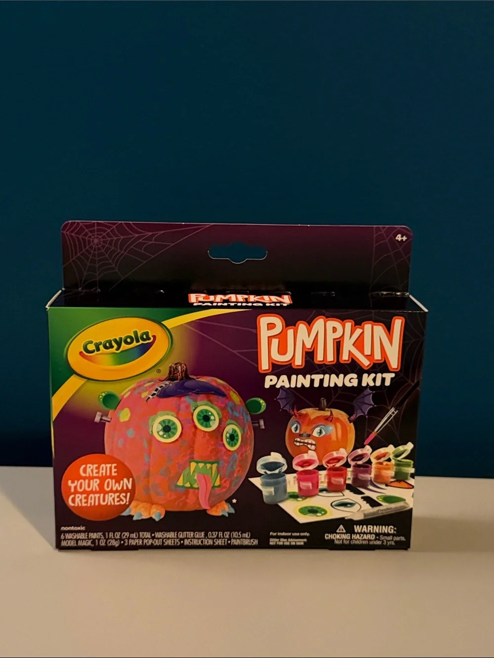 Crayola Halloween Pumpkin Painting Kit - Orange, Green, Purple, Pink, Red, Blue
